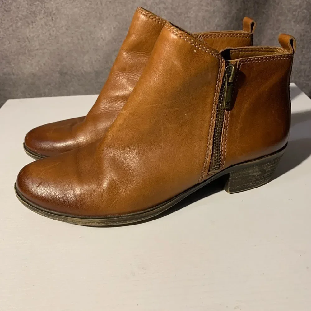 Lucky Brand Basel Booties Toffee Leather Women’s Size 7.5M - Picture 5 of 8